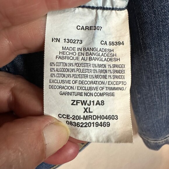 Wrangler Authentics Women's Denim Jacket XL Blue Double Denim Chic Rodeo Earthy - Picture 13 of 13